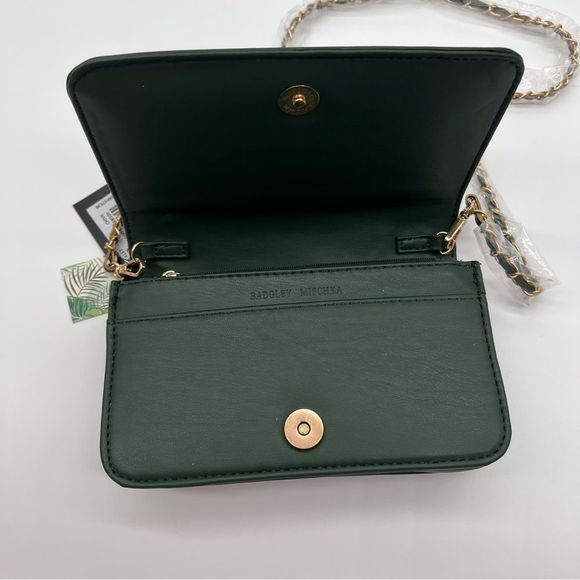 BADGLEY MISCHKA DEBOSSED LOGO CROSSBODY IN CHIVE - Picture 8 of 10